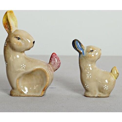 Easter Bunny Rabbits Figurine Decoration Animal Office Desk Statue Sculpture