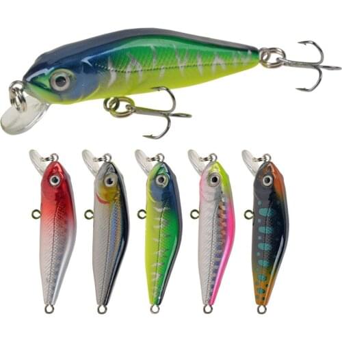 1pcs Floating Minnow Fishing Lure 6cm 4.5g Hard Artificial Bait Wobblers Bass Pike Trolling Carp Crankbait Pesca Fishing Tackle