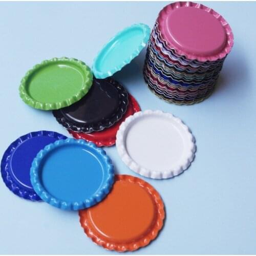 25pcs 1'' Both Side Colored Round Flattened Bottle Caps Flat Bottlecaps For DIY Necklace Jewelry accessories Hairbow Crafts