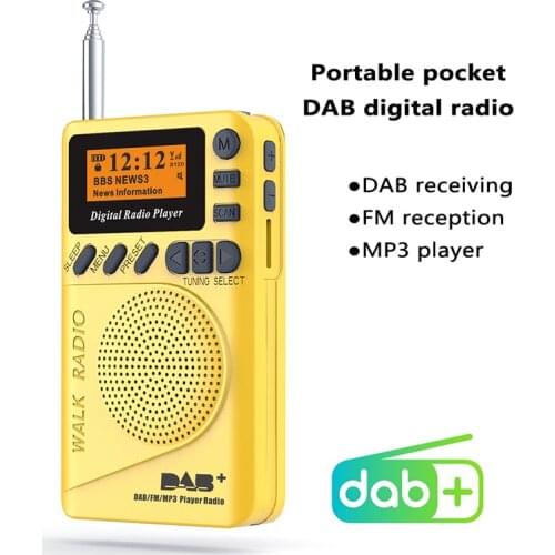 Portable Mini Radio Receiver Pocket DAB/DAB+ Digital Radio FM LCD Display Good Sound Speaker Long Battery Life