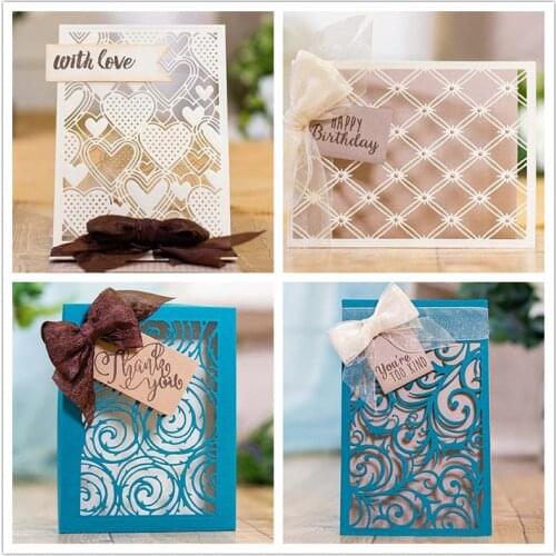 Rectangular Background with Lace Flowers Pattern Metal Cutting Dies for Scrapbooking and Cards Making New 2019