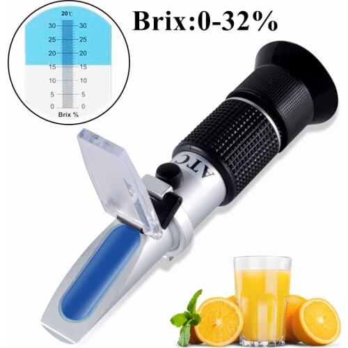 Beer Wort and Wine Refractometer, Automatic Temperature Compensation Brix 0-32% Sugar Concentration Sugar Test Device 10%off