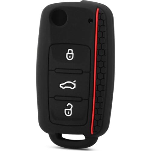 Silicone Car Key Case For VW Golf POLO Bora For Seat Leon Toledo Altea Ibiza For Skoda Cover Keyless Remote Fob Shell Holder