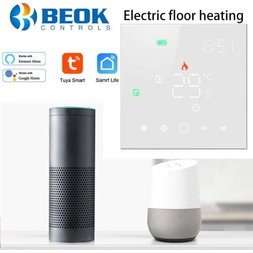 Beok Tuya Smart Life Wifi Thermostat for Electric Floor Heating Home Temperature Controller Work with Alexa Google Home