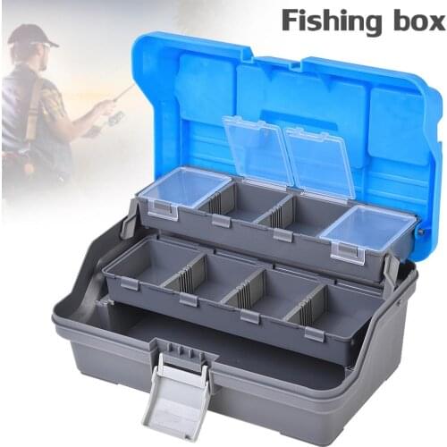 32cmX19cmX 14.5cm 3 Layers Fishing Tackle Box Lures Hooks Lead Safety Clips Europe Reservoir Fishing Accessories Storage Box