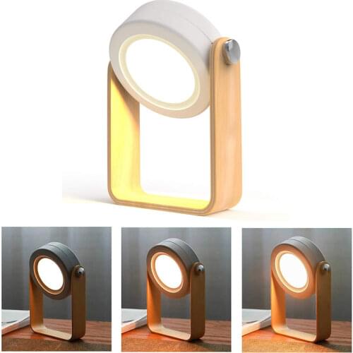 USB Creative Wooden Handle Portable Lantern Night Light Indoor Reading LampTelescopic Folding LEDTable Lamp Outdoor Camp Lamp