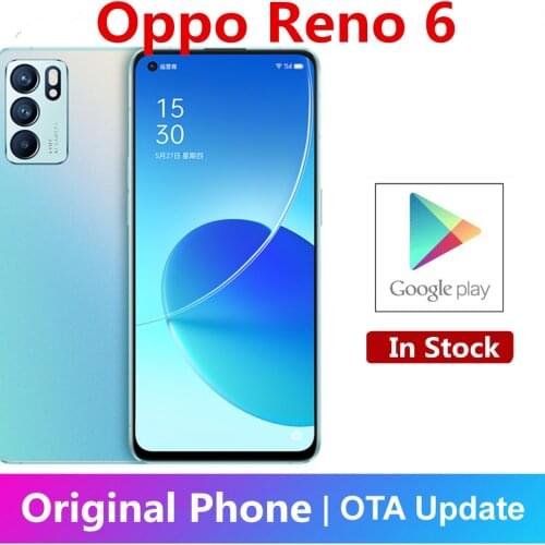 In Stock Oppo Reno 6 5G Smart Phone 65W Super Charger 64.0MP 5 Cameras 6.43" 90HZ Full Screen Dimensity 900 Android 11 Face ID