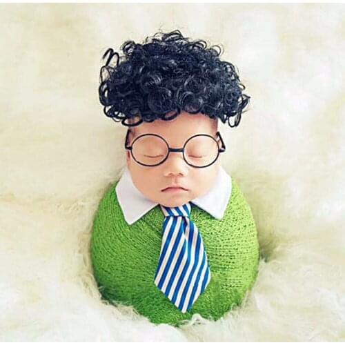Vintage Newborn Baby Photography Props Accessories Infant Baby Pictures Decoration Gentleman Round Glasses Sunglasses Photo Prop