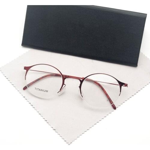 No Screw Eyewear Frames Pure Hand Made Titanium Glass Frame Women Ultralight Prescription Eyeglasses Women Korean Myopia Frame