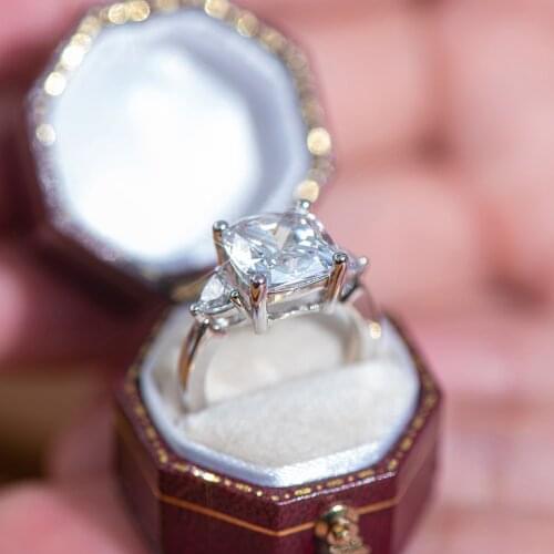 QYI Wedding Ring Superior SONA Stone White Gold Color 925 Sterling Silver Rings for Women in Engagement