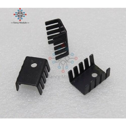 10PCS TO-220 Heat Sink Black TO220 19x15x10mm IC Heat Sink Aluminum Good
