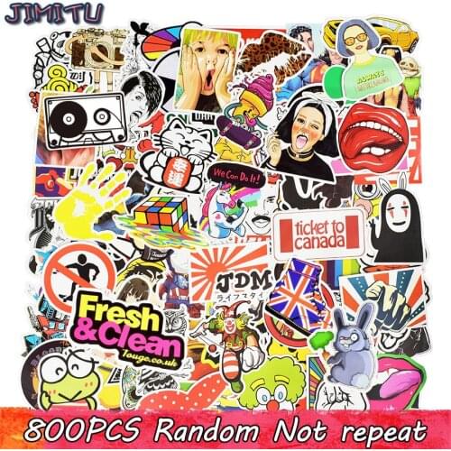 800Pcs Random Stickers Mixed Anime Kids Toy Funny Stickers for DIY Sticker on Luggage Bike Laptop Skateboard Fridge Car Phone