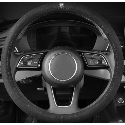 Car Leather Steering Wheel Cover Portector For Alfa Romeo Giulietta MITO 159 147 156 4C Giulia Stelvio Auto Tuning Accessories