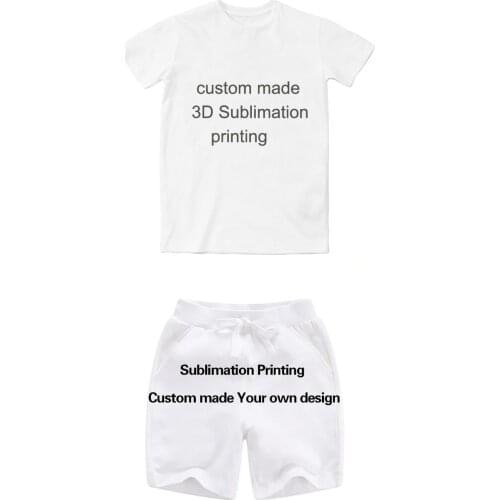 Kids Summer Custom Made Sublimation Printing Boys Girls Toddler Kids T-shirt shorts set