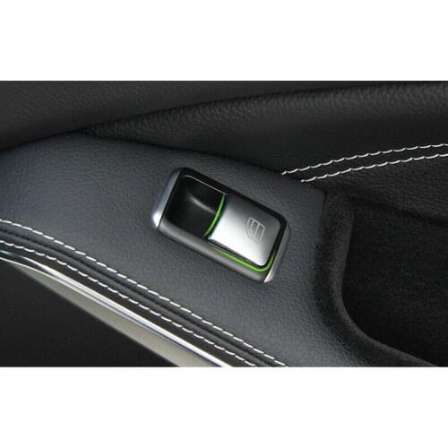 Door Button Switch Trim Professional Chrome Decal Decorative For Mercedes-Benz A/B/C W204/EW212 Silver Window