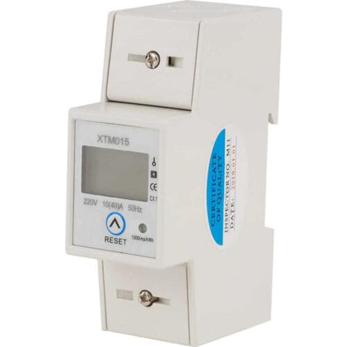 XTM015 220V 10(40)A Digital Single Phase 2 Wire 2P DIN-Rail Electric Meter Electronic KWh Meter