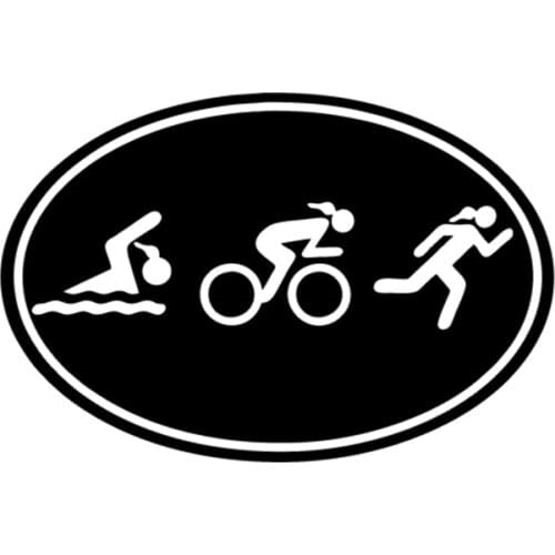 Euro CAR DECAL Wall Sticker LETTERING Triathlon girls ladies swim bike run For SUV Truck vinyl decals Bumper stickers window