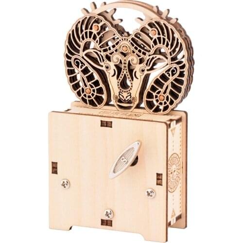 FEOOE Diy Childrens Science Puzzle Experiment Toy Wooden Stitching Model Aries Hair Bar Music Box Puzzle Toy CJ