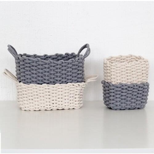 Storage Basket Desktop Small Organizer Box Linen Crotch Storage Basket Handmade Clothes Laundry Basket Natural Fabric Baby Toys