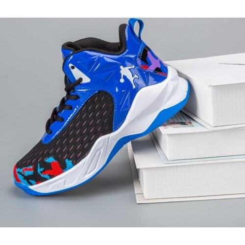 High Quality Soft Top Thick Sole Non-slip Kids Sneakers Children Trainer Shoes Boys Basketball Shoes Outdoor Boy Sport Basket