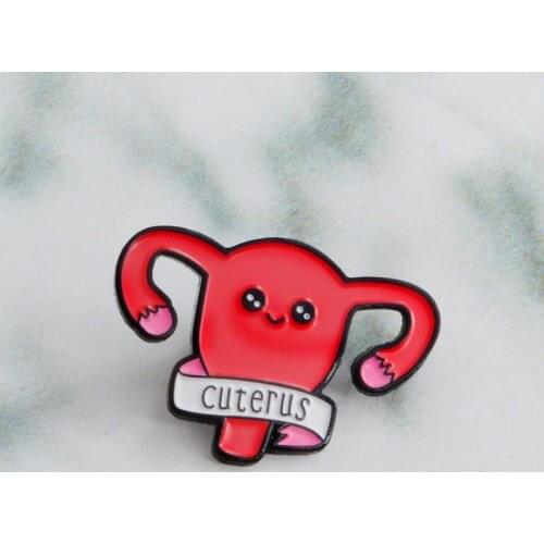 Cartoon Red Cuterus Enamel Pin the Uterus Brooch Feminist Jewelry as Gift for Doctor/Nurse/Graduation student Medical Jewelry