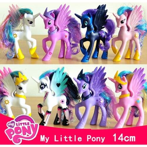 My Little Pony 14CM pony doll 12styles rainbow horse Baoli girl unicorn cake baking doll decoration Kids Toys for Children Gifts