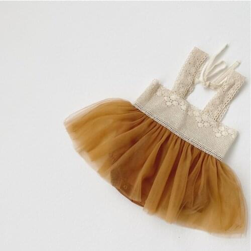 Baby Girls Gorgeous Princess Style Dress Spring Summer Fall Sleeveless Mini Tutu Dress Blue Brown Toddler Costumes Infant Dress