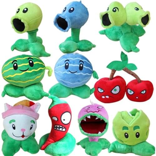 10pcs/lot 13-20cm Plants vs Zombies PVZ Plants Peashooter Chomper Cabbage Cattail Plush Stuffed Toys Soft Toy Doll for Kids Gift