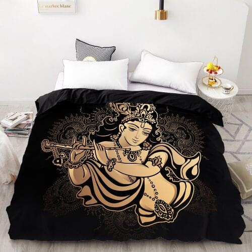 3D HD Digital Printing Custom Duvet Cover,Comforter/Quilt/Blanket case Queen King Bedding 220x240,Bedclothes Krishna Janmashtami