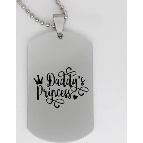 Ufine jewelry dad gift pendant army card daddys princess stainless steel customed necklace N4352