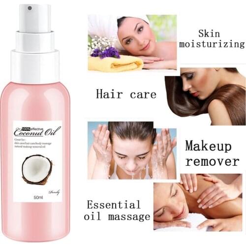 50ml Transparent Coconut Oil Natural Makeup Remover Hair Body Massage Oil Multi-Functional Oil Repair Damaged Hair