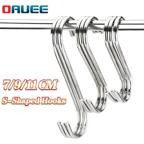 S hook key hanger Clothing Store Organizer closet Hanging Long Display Hooks no-hurt Kitchen hooks Bathroom Organizer