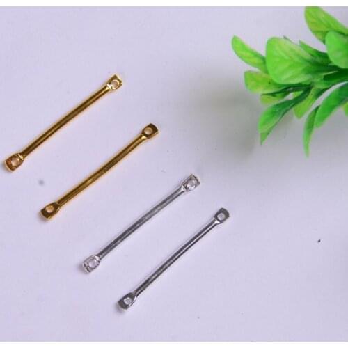 Hot 100pcs Double hanging round link rod ear jewelry earring earrings DIY hand-made accessories material
