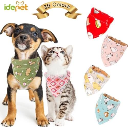 Cute Adjustable Cat Bibs For Small Dogs Collars Tie Necktie Dog Scarf Puppy Bandanas For Dog Triangular Bow Ties Pet Grooming