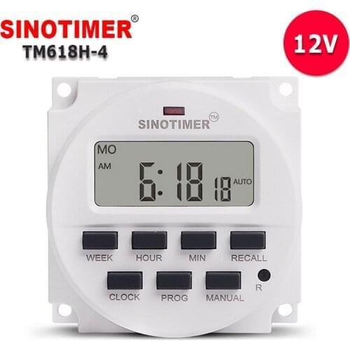 Sinotimer TM618H-4 Programmable Timer Switch Digital Timer 16A Synonym Timer LCD Digital Timer with UL Listed Relay Inside