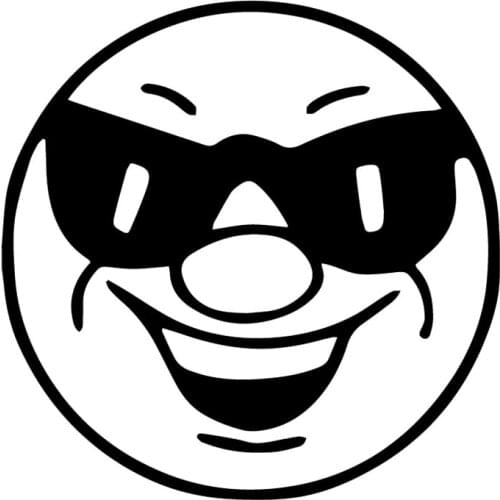 15.5X15.5CM Sunglasses Smiley Face Creative Vinyl Decal Window Trunk Car Sticker