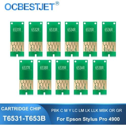 T6531-T6539 T653A T653B Cartridge Chip 4900 Permanent Chip T6531 ARC Chip For Epson Stylus Pro 4900 Printer (11 Colors Options)