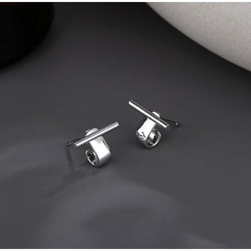 Todorova Simple Small T Bar Earrings For Women Geometric Ear Stud Earrings Fashion Jewelry Brincos Bijoux