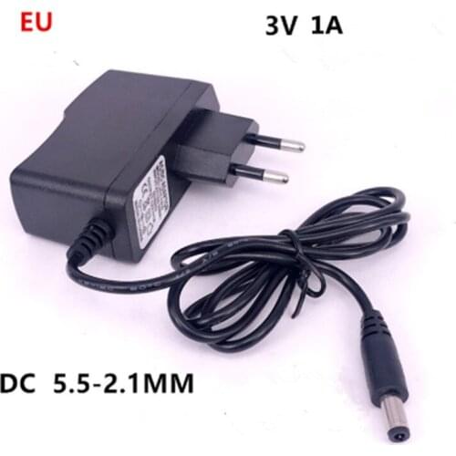 EU US plug 3V1A 5.5mm*2.1mm AC 100V-240V Converter power Adapter DC 3V 1A 1000mA Power Supply EU US UK Plug 5.5mm x 2.1mm