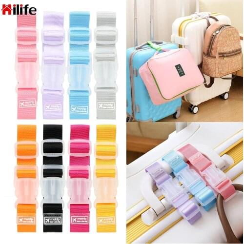 Lock Hooks Anti-lost Carrying Clip Adjustable Travel Suitcase Straps Buckle Luggage Bag Straps Baggage Tie Down Belt