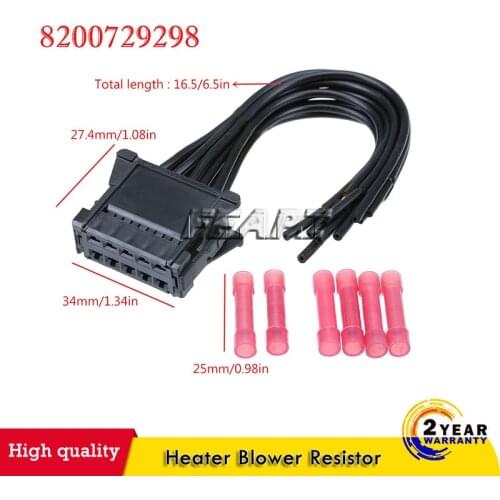 10 Sets Heater Blower Resistor Wiring Loom Harness Connector for Renault Megane 2 Scenic II 8200729298