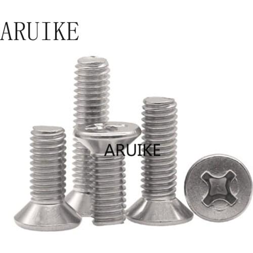 100pcs/Lot GB819 M2.5x5 mm M2.5*5 304 Stainless Steel flat head cross Countersunk screw