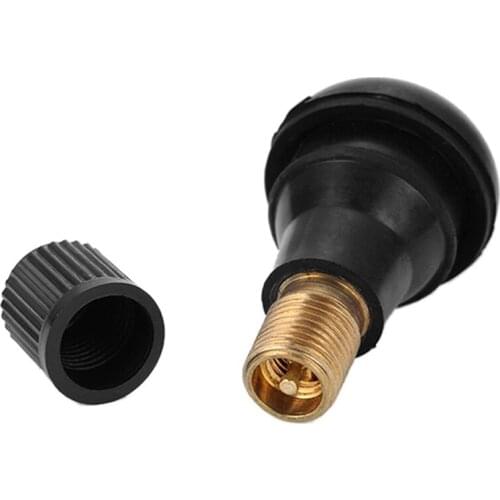 4PCs/set Black universal Valve Stems With Dust Caps with Caps Tyre Rubber Valves Chrome Tubeless Car Wheel Snap-in Tire Car