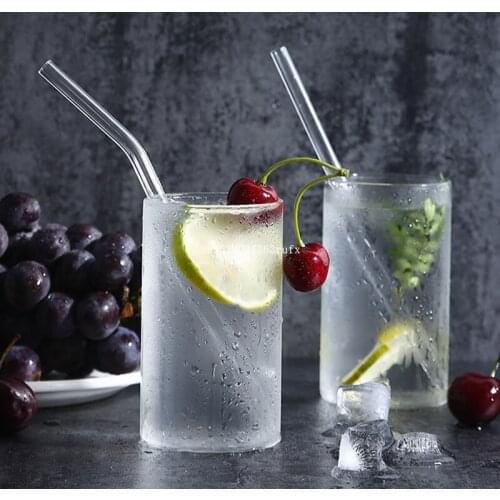 500pcs Glass Straws Reusable Long Transparent Drinking Straws Clear Straight/Bent Drinking Glass Straws Wholesale