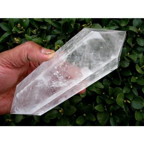 815g NATURAL Clear quartz crystal double Point healing