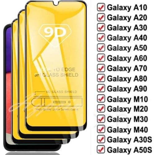 1/2/3PCS 9D Tempered Glass On For Samsung Galaxy A10 A20 A30 A40 A50 A60 A70 Screen Protector A80 A90 M10 M20 M30 M40 Film Case
