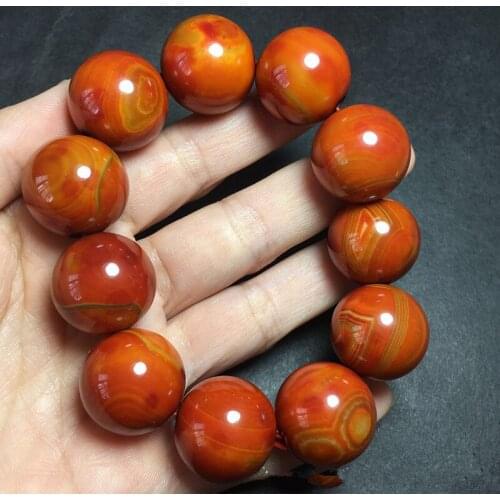Free shipping Natural jade Natural Agate Bracelet for men women Chalcedony Colorful red agate Bracelet Beads Rosary Beads 20mm