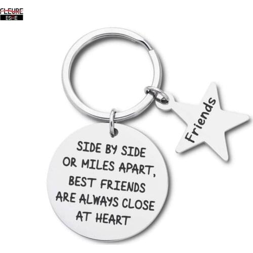 Best Friend Keychain Gifts Friendship Gifts for Her Teens Girls BFF Sisters Birthday Graduation Thanksgiving Key Ring Pendant