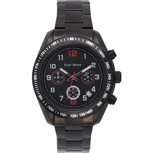 Round 6-pin Mens Large Dial Fashion Stainless Steel Band Watch Casual Sports Calendar Quartz Watch Waterproof Watch