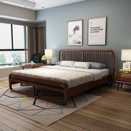 Wood wax oil Nordic wood bed 1.8 m 1.5 m Ash wood bed simple personality c bed double bed